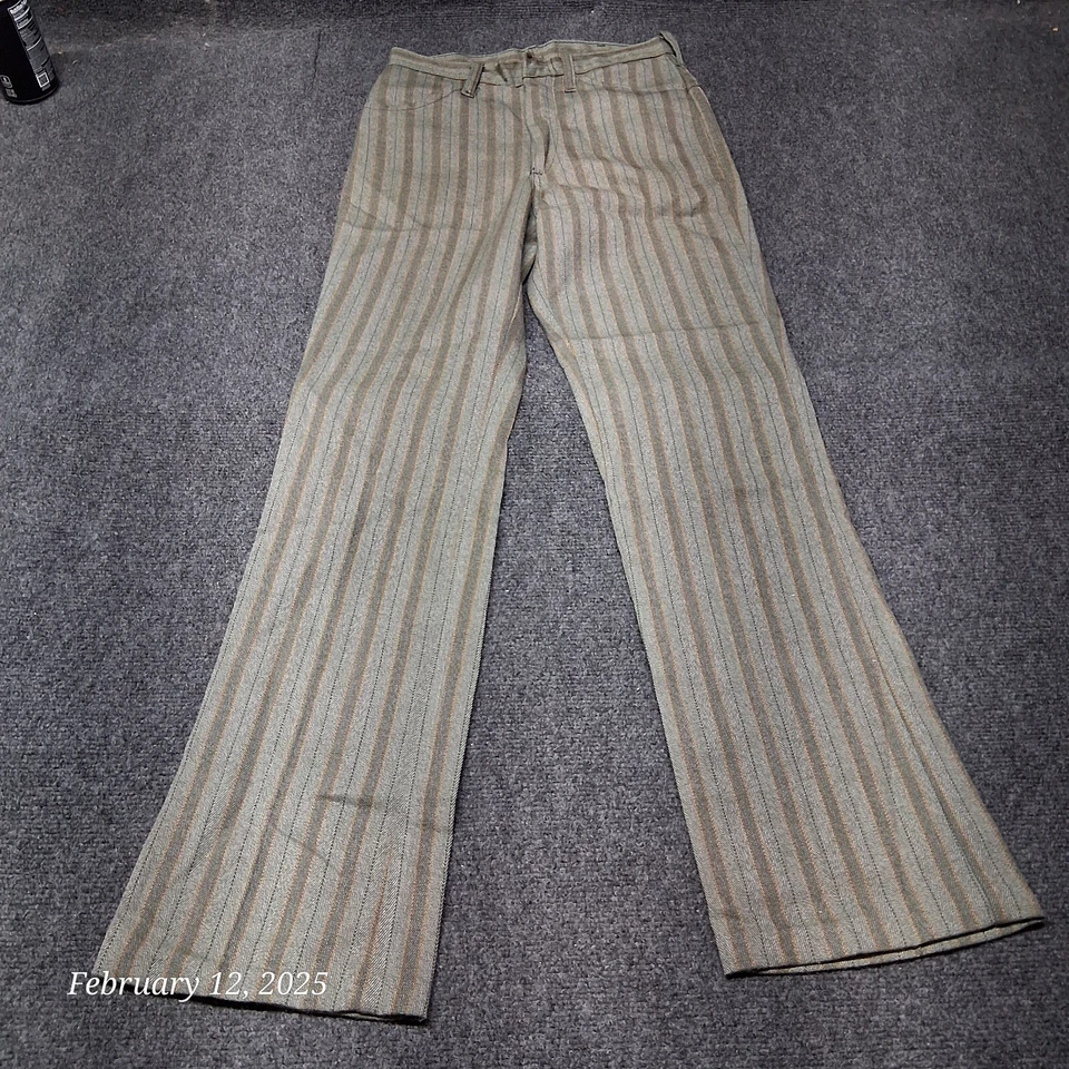 Pantalones bootcut vintage a rayas para mujer 26x30 gris tiro alto Foto 2 de 4