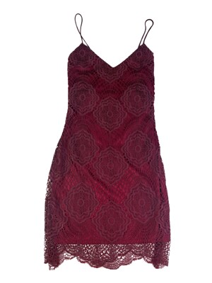 missguided red lace dress Missguided High Neck Double Layer Lace Dress in Red