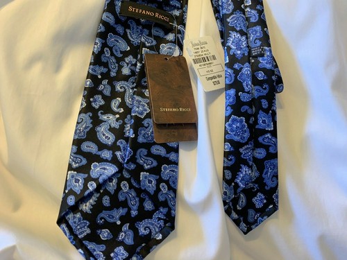 STEFANO RICCI Tie 100% Silk Classic Neck Tie hand made in Italy - Picture 2 of 6