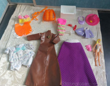 Vintage Barbie like clothes and Accessories Lot Hand Knit Clothes