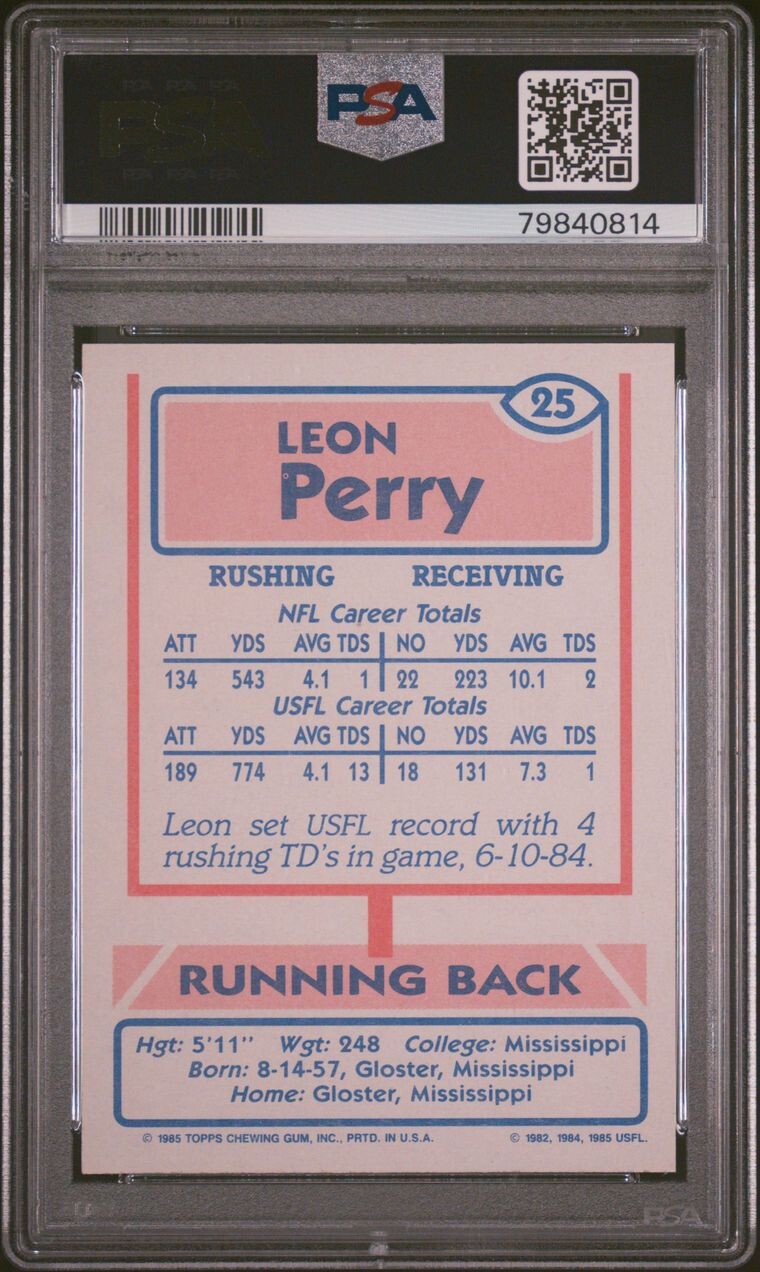 1985 Topps USFL - Leon Perry #25 (RC) for sale online | eBay