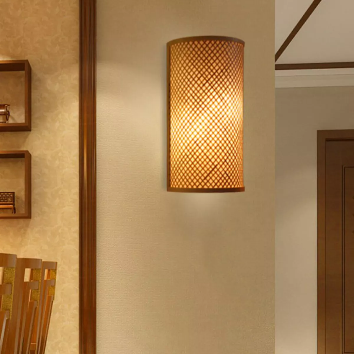 Bamboo wall light deals