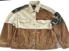 Vici Jacket Women M Camouflage Corduroy 12th Tribe Premium Pol Denim Smj113 Used