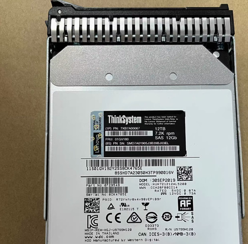 Lenovo 01GV180 7XB7A00067 12TB 12Gb/s SAS 3.5 Internal Hard Drive HDD - Afbeelding 2 van 5