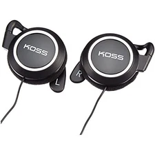 Koss KSC21 SportClip Clip-On Headphones,Black