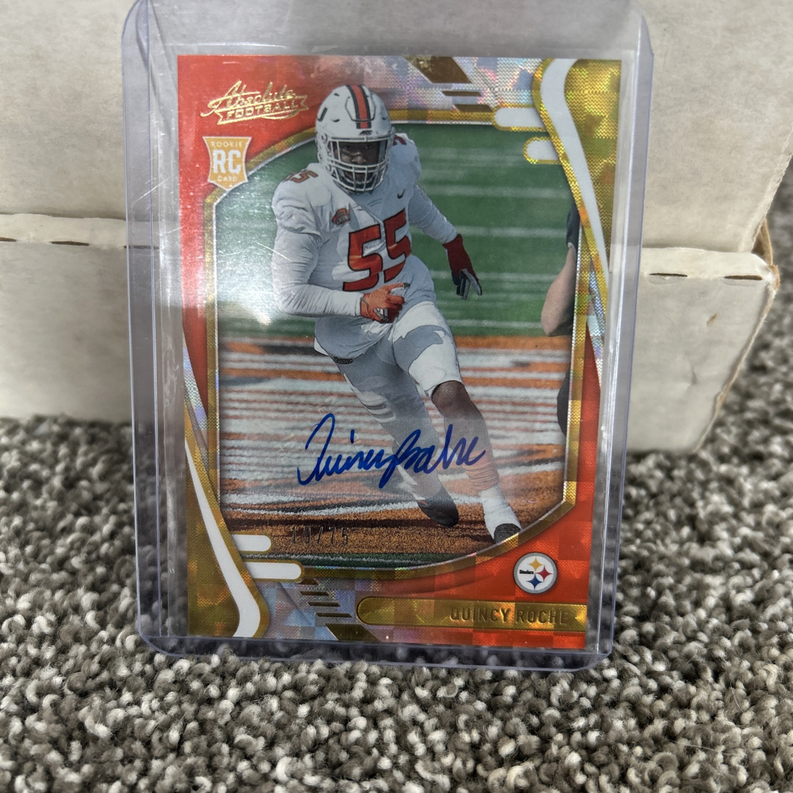 Quincy Roche Panini Absolute #164 Signature-Orange Mosaic