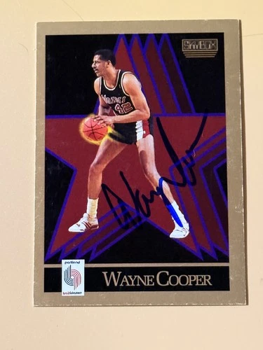 Wayne Cooper Hand Signed Portland Trail Blazers #232 1990-91 Skybox IP NBA Auto