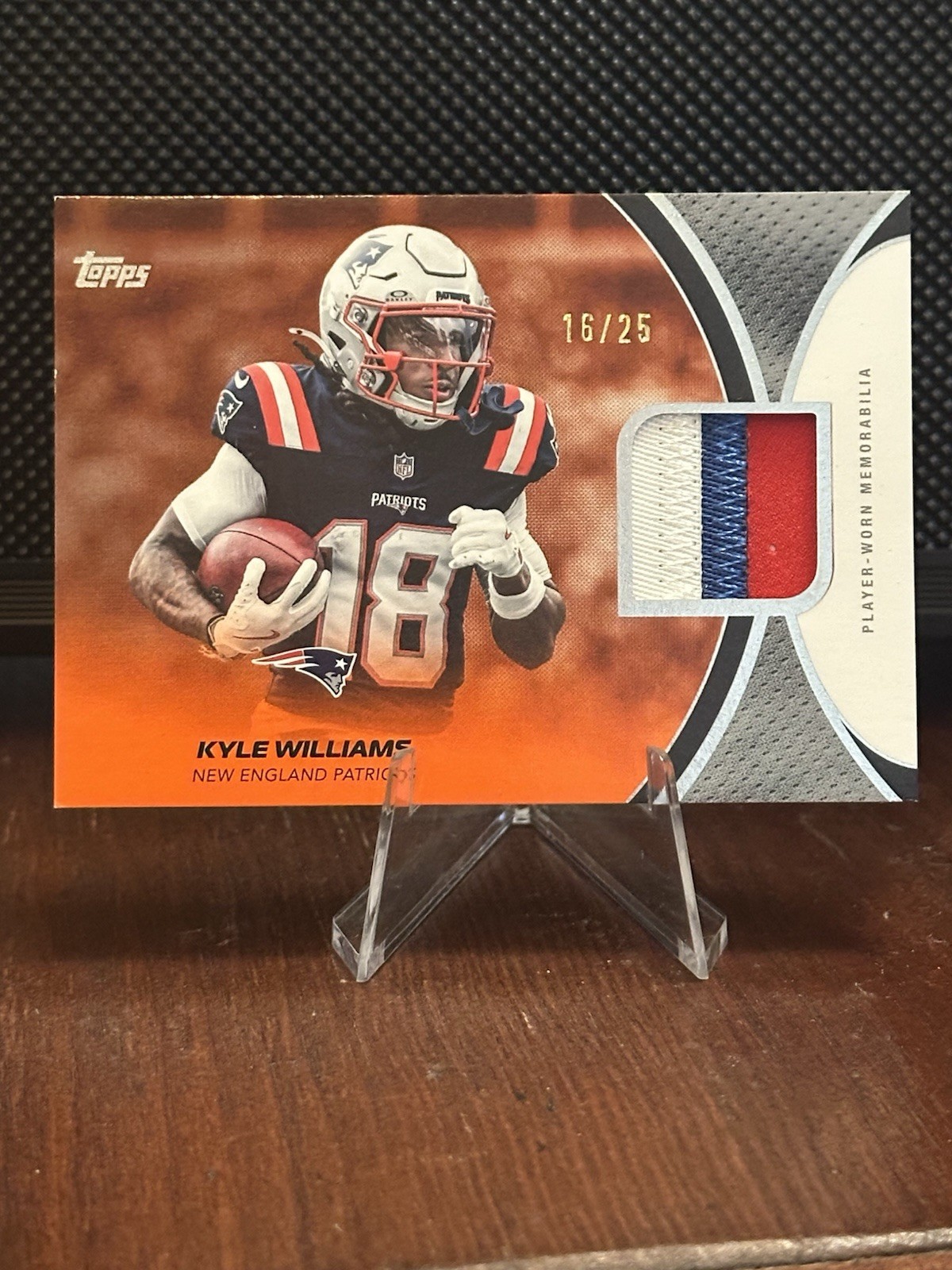 2026 Topps Flag Ship Kyle Williams RELIC # NFLM-KW 3 Color Patch-Orange 16/25