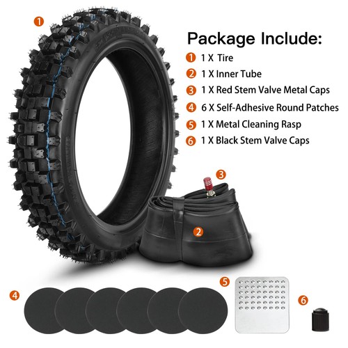 3.00-12 80/100-12 Dirt Bike Tire Inner Tube 12 Inch Rear for SSR 90cc 110cc 1... - Picture 2 of 9