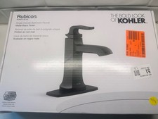NEW KOHLER Rubicon Single Handle Bathroom Faucet in Matte Black FREE Shipping