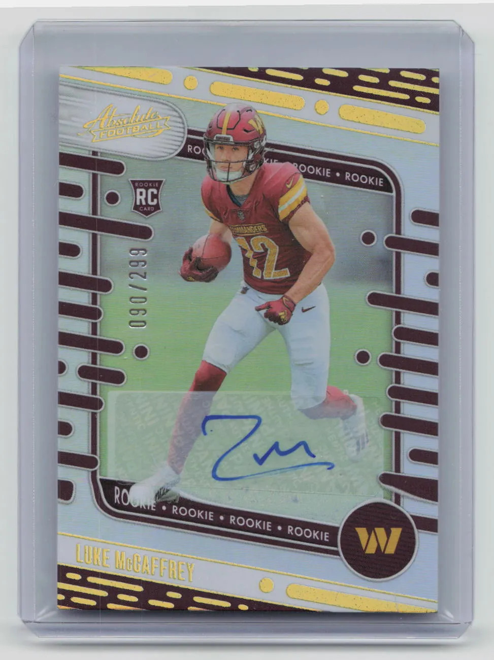 /299 2024 Panini Absolute Football Luke McCaffrey #176 Rookie