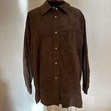 Monterey Bay Women’s Brown Flower Shirt Jacket XL Snap Down Made in USA NEW