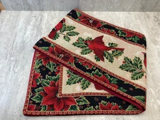6 Ft. X  12" Christmas Table Runner - Red with Cardinal's - FESTIVE