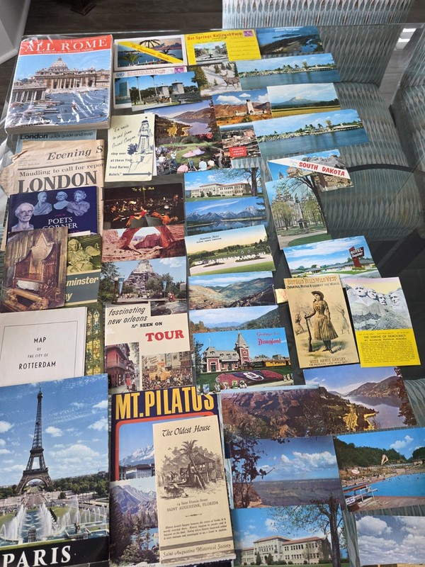Mixed Lot Travel Postcards, Brochures & Maps with Tourist Souvenirs Ephemera