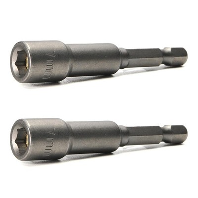Utoolmart 1/4'' Quick-Change Hex Shank 7mm Nut Setter Driver Drill 2pcs, Grey