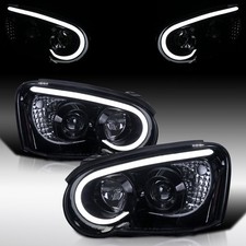 Smoke Fit 2004-2005 Subaru Impreza Wrx Sti Outback Led Tube Projector Headlights