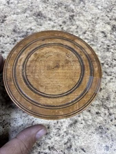 Early Treenware round Lidded Bowl circa 19th Cent