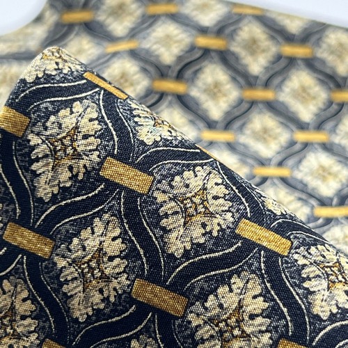 Valentino Cravatte Vintage Men's Tie Made In Italy Grey Gold 100% Silk Necktie - Picture 5 of 8