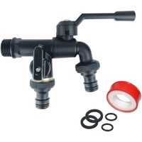 Wasserhahn Garten, Doppel Auslaufhahn 3/4 Zoll Aus Messing Rost-Und Frostsich...
