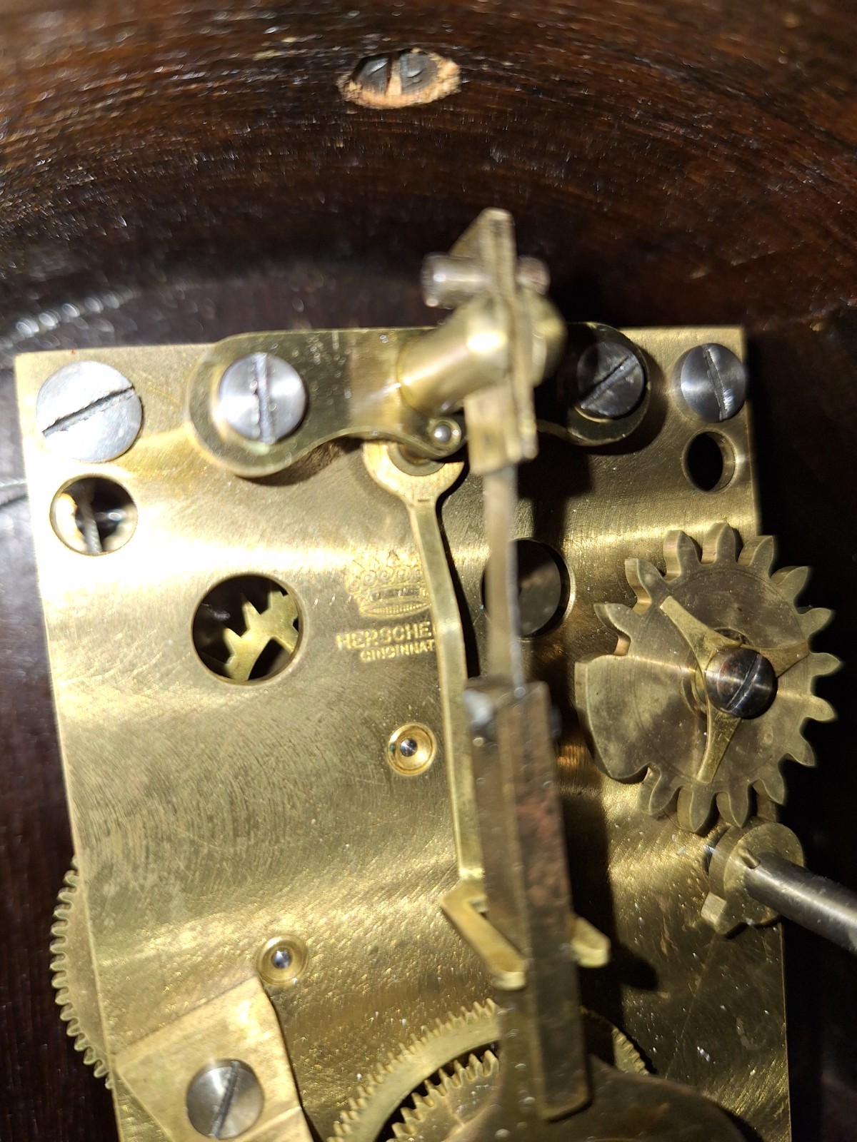 Rare Herschede 8 Day Banjo Wall Clock Working Weight Driven Shreve Crump Boston