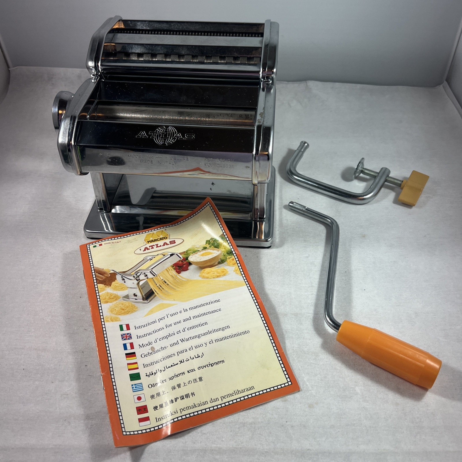 Marcato Atlas Pasta Noodle Maker Machine Deluxe Model 150mm 
