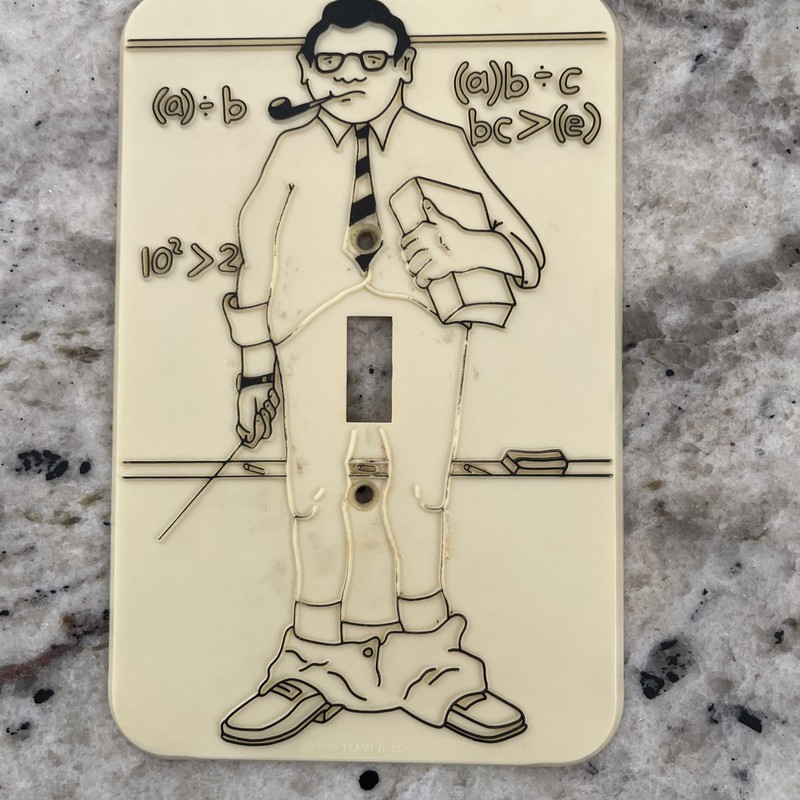 Vintage Male Teacher Professor Funny Naughty Flasher Plate Switch Cover 1976