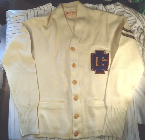 Vintage Grand Island, Nebraska NE Wool Letterman Cardigan Sweater name SCOTT
