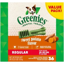 Greenies Regular Dog Dental Treats Sweet Potato 36oz (36ct)
