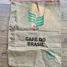 Cafe Do Brasil Burlap Coffee Bean Bag Sack 38”X27”