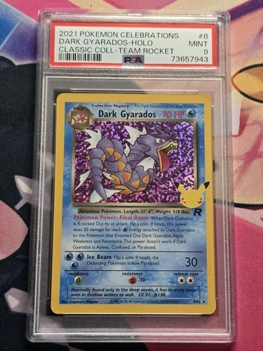 Celebrations Pokemon Team Rocket Dark Gyarados Holo #8/82 PSA 9