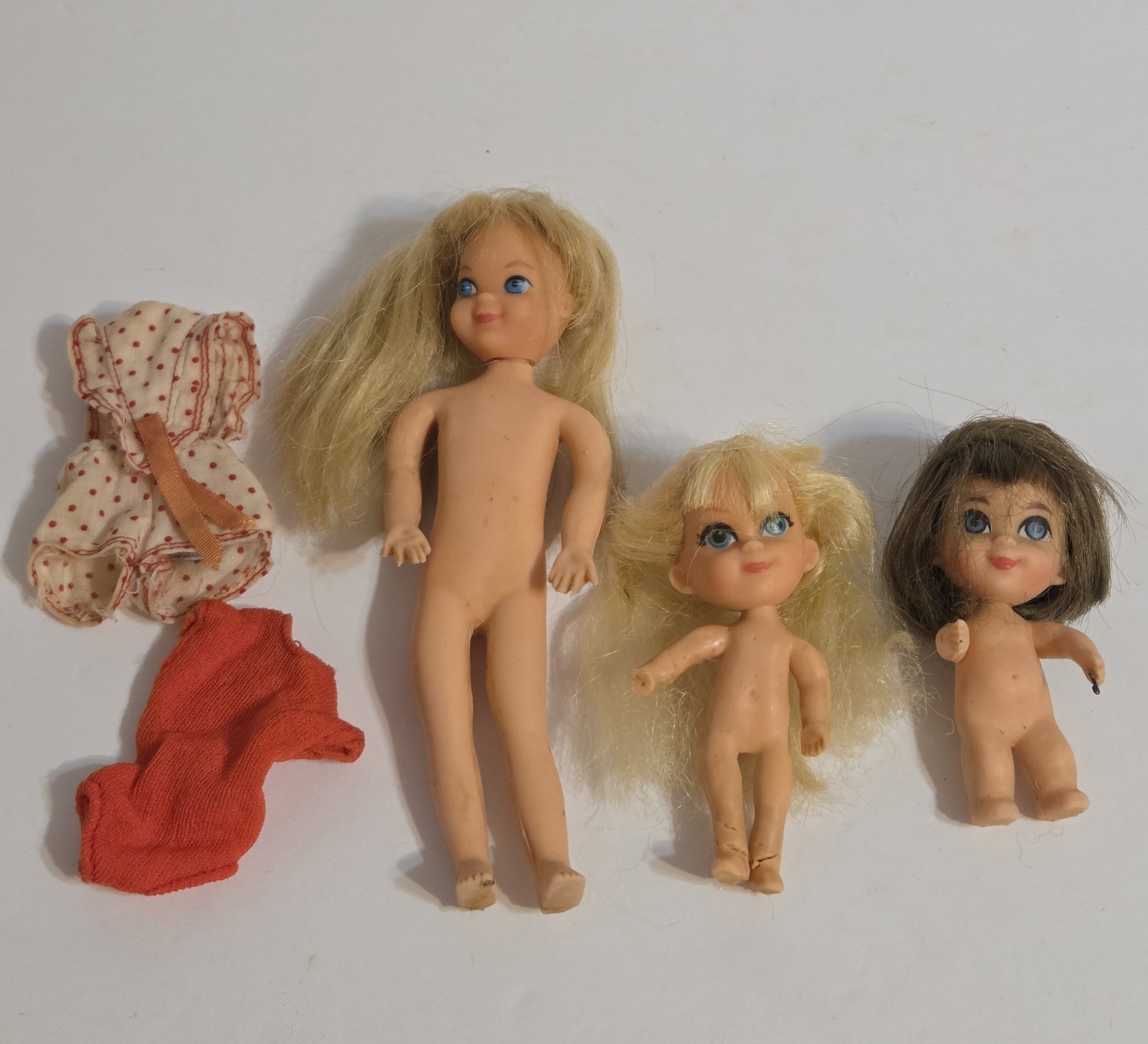 Vintage 1960s Mattel Tutti W/clothes and Liddle Kiddles Dolls