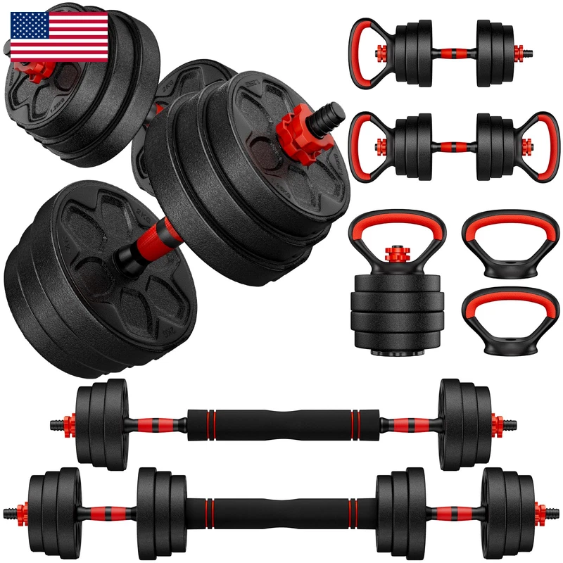 Bdshe Adjustable Dumbbell Set 20/33/45/70/90Lbs Weight Set Connector 4 In1