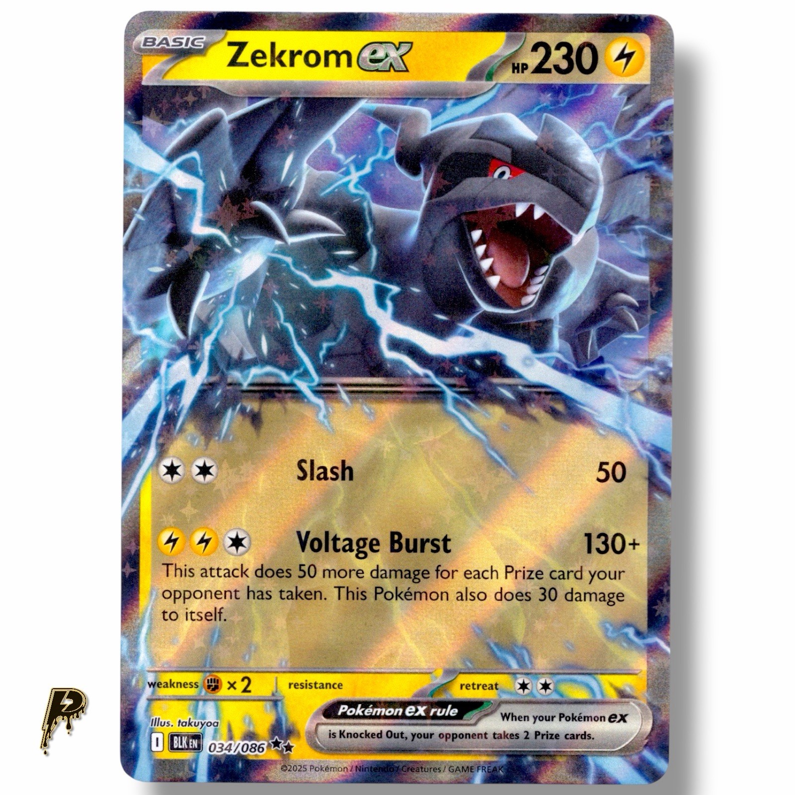 Zekrom ex 034/086 - 2025 Black Bolt Double Rare Holo Pokemon Card NM