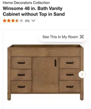 BRAND NEW! WindSome 48in Bath Vanity Cabinet Without Top In Sand -SHIP AVAILABLE