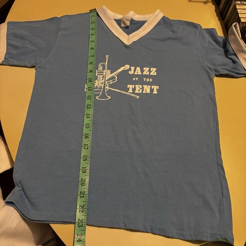 Vintage 70s Jazz At The Tent Don Alleson V Neck Concert T-Shirt Men’s Medium - Bild 6 von 8
