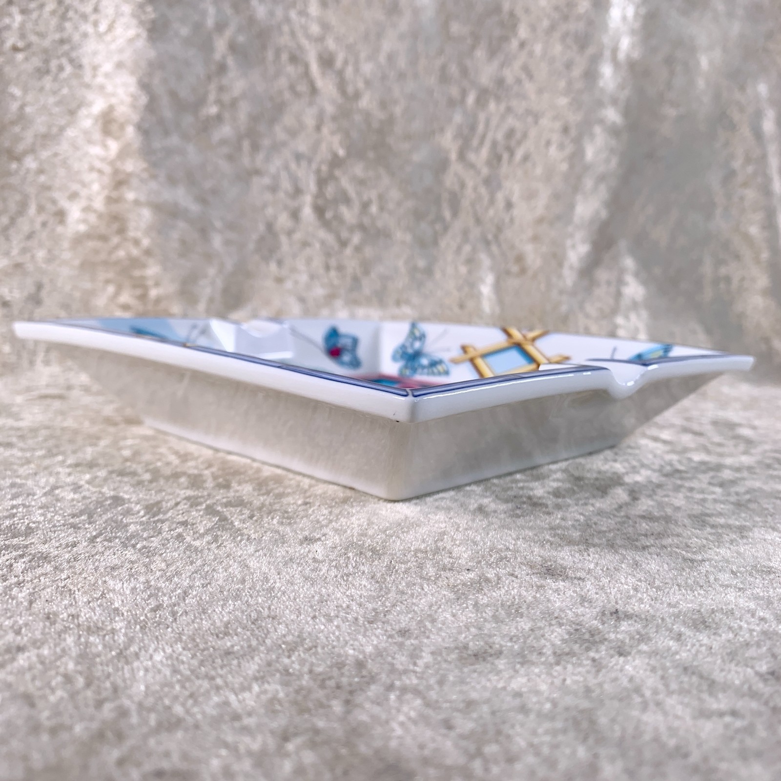 Vintage Hermes Paris Cigar Ashtray Change Tray Le Jardin des Papillons with Case thumbnail 11