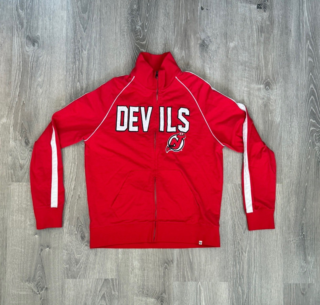 ‘47 New Jersey Devils Men's Large Full-Zip Track Jacket NHL Red