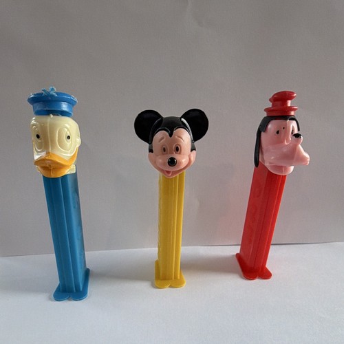 Disney PEZ Dispensers Lot of 3: Donald Duck, Mickey Mouse, Goofy