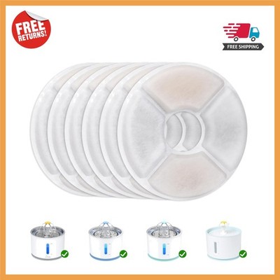 Round Carbon Filters, 6 Pack - Essential Replacement for Pet Fountain Health