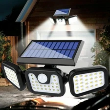 1000W LED Solar Flood Light Motion Sensor Security Wall Street Yard Outdoor Lamp