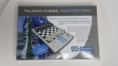 PowerBrain Talking Chess Master Pro Y153003 14 Games Sensory Board LCD - Tested