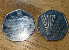 2012 Olympic 50p Swimming And Badminton