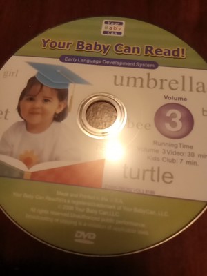 YOUR BABY CAN READ VOL3 DVD DISC ONLY USED TESTED FREESHIP NOTRACKING
