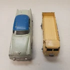 Vintage Tootsie Toy c1950s PACKARD PATRICIAN and Dinky Yellow Hauler LOT