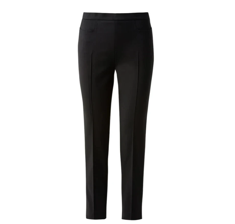 2 Pairs AKRIS PUNTO Black Slim Ankle Cotton Stretch Pants Techno Designer 10 - Image 2 of 4