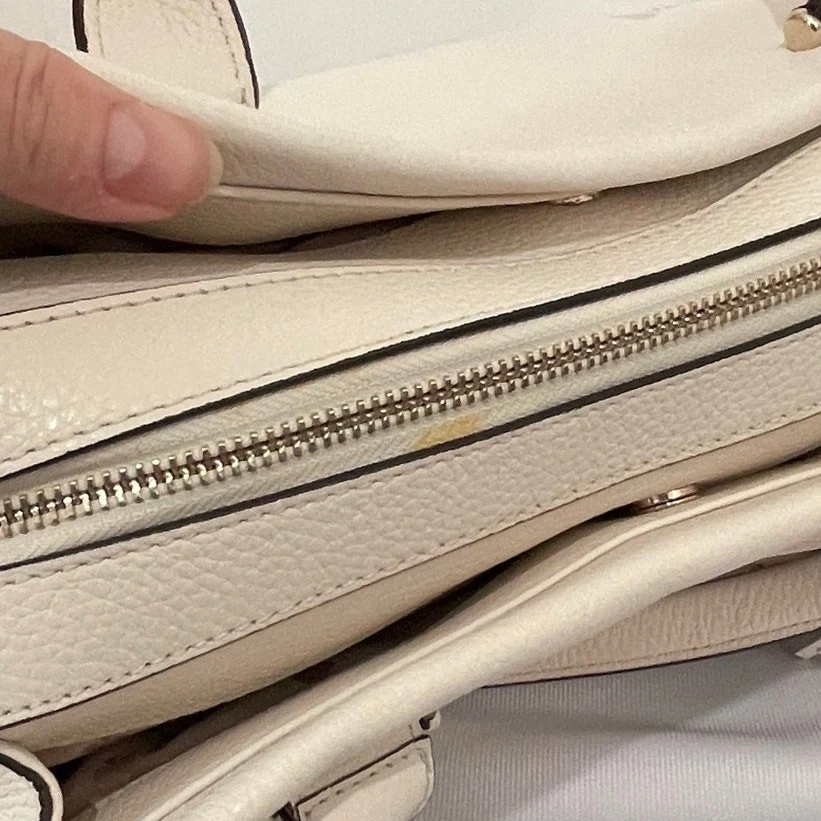 Borsa a mano Kate Spade Maryam Palmer Drive in pelle color crema e ciottoli