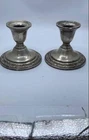 International Sterling Silver Weighted Candlestick Holder Set 2pcs 538.2g