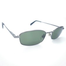 Calvin Klein 166S Dark Silver Sunglasses G15 Grey Green Lenses 52-19-145 Italy