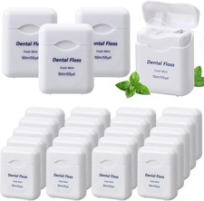 Dental Floss Bulk Mint Waxed 50m Each 24 Pcs Travel Oral Care Gum