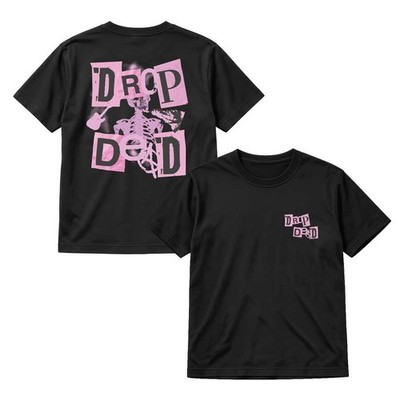 Erwachsene Drop Dead Print schwarz T-Shirt Konzert Festival Oberteil